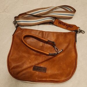Wrangler Tan Leather Crossbody Bag